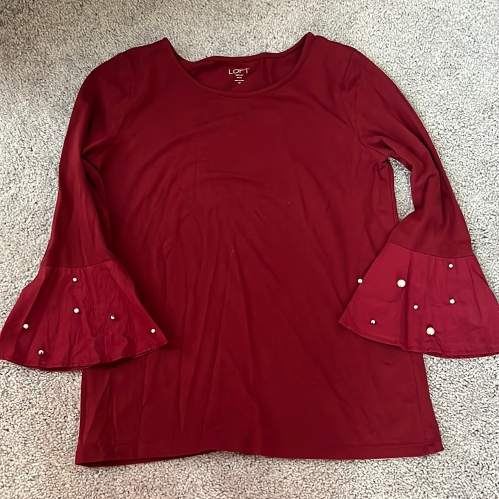 Loft 3/4 length sleeve with pearls
